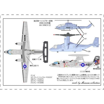 1/144 Osprey&AH-1W&E-2C Iraq warfare set [D600]