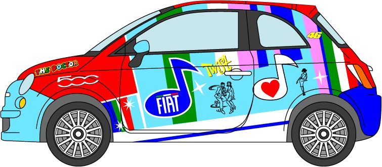 1/24 Fiat500 '07 Rossi color Bologna [D559]