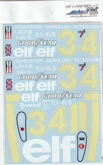 1/8 Tyrrell P34'76 Body Logo [D983]