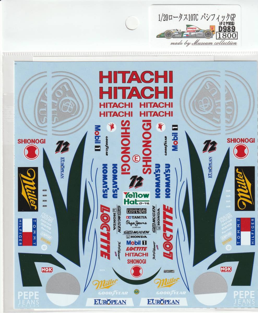 1/20 Lotus 107C PacificGP [D989]