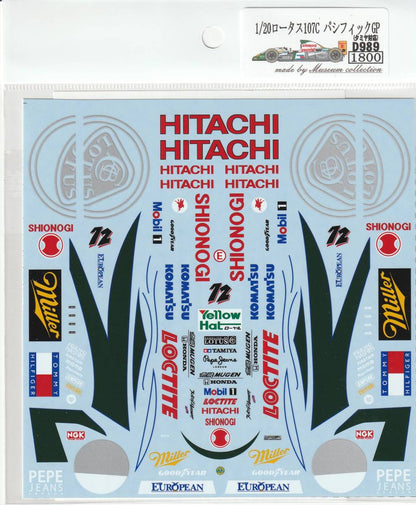 1/20 Lotus 107C PacificGP [D989]