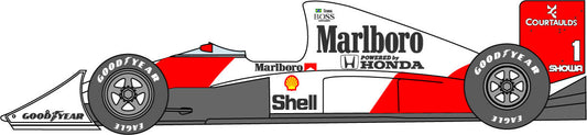 1/20 McLaren MP4 / 5 (Fluorescent Red) Decal [D1046]