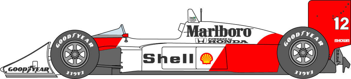 1/20 McLaren MP4/4&4B (Fluorescent Red) [D1045]