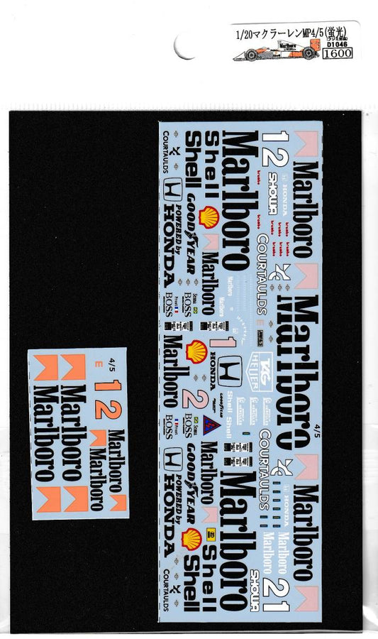 1/20 McLaren MP4 / 5 (Fluorescent Red) Decal [D1046]