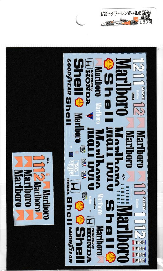 1/20 McLaren MP4/4&4B (Fluorescent Red) [D1045]