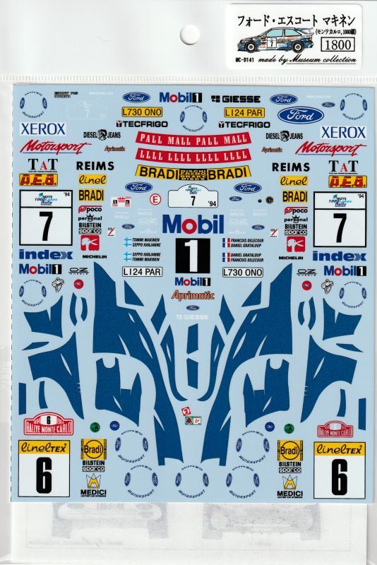 1/24 Ford Escort '94 Monte Carlo & 1000 Lake [D141]