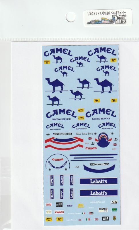 1/20 Williams FW14B Driver&Tobacco [D800]