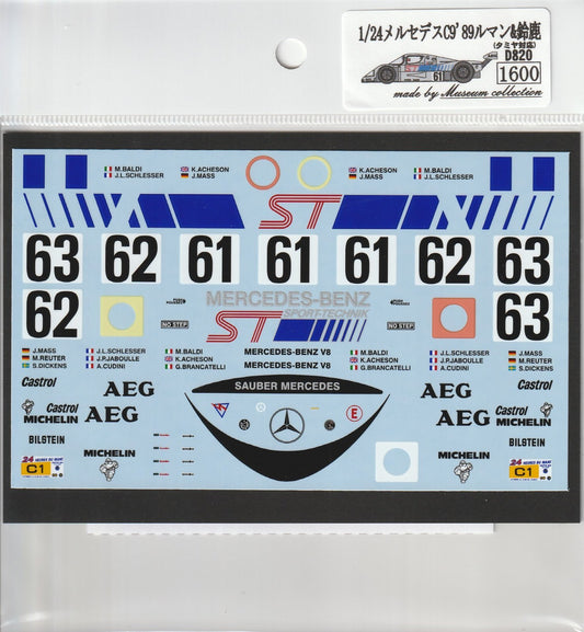 1/24Sauber Mercedes C9 '89 Le Mans&Suzuka [D820]