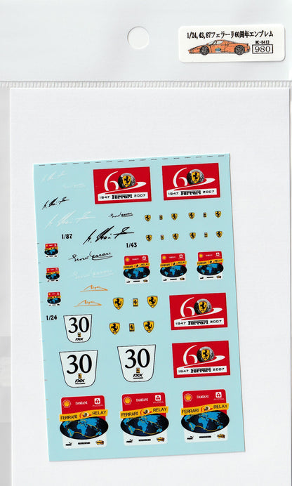 1/24, 43, 87 Ferrari 60th anniversary emblem [D413]