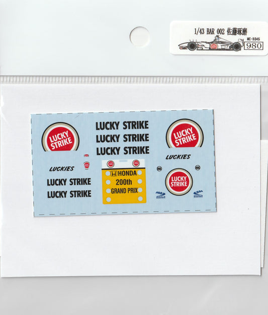 1/43 BAR002 Takuma Collection Tobacco [D345]