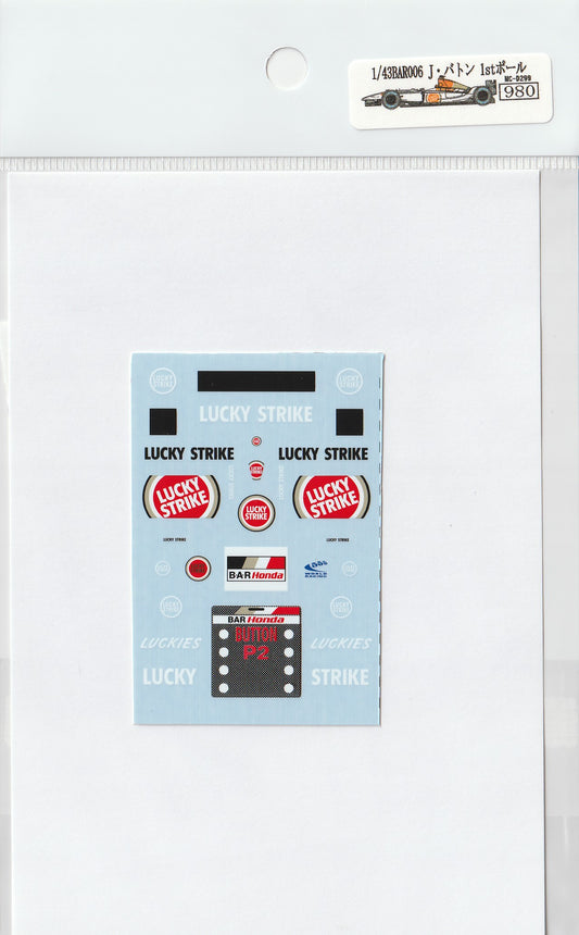 1/43 BAR006 J.Baton 1st pole Tobacco [D299]