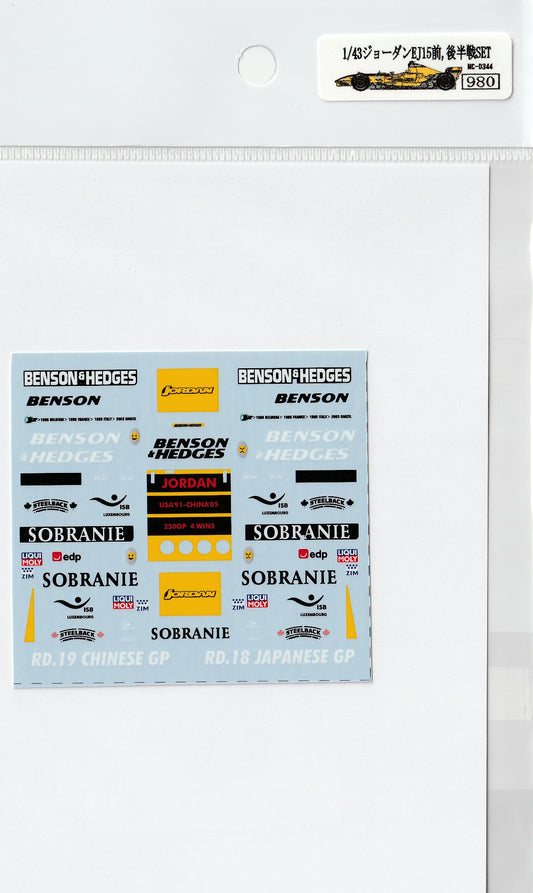 1/43 Jordan EJ15 front, late tobacco set [D344]