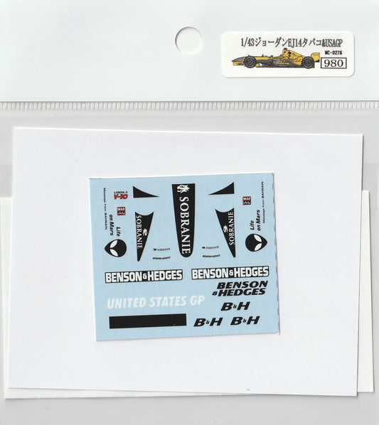 1/43 Jordan EJ14 Tobacco & America GP [D276]