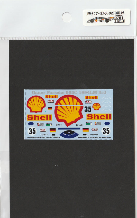 1/64 Dauer Porsche 962C '94LM Shell [D751]