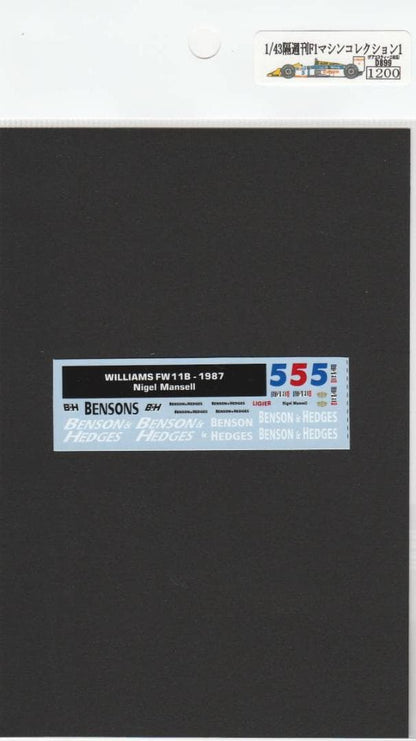 1/43 F1 Machine Collection 1 (JS11,FW11,199) [D899]