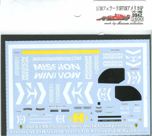 1/18 Ferrari SF71 American GP Logo [D942]